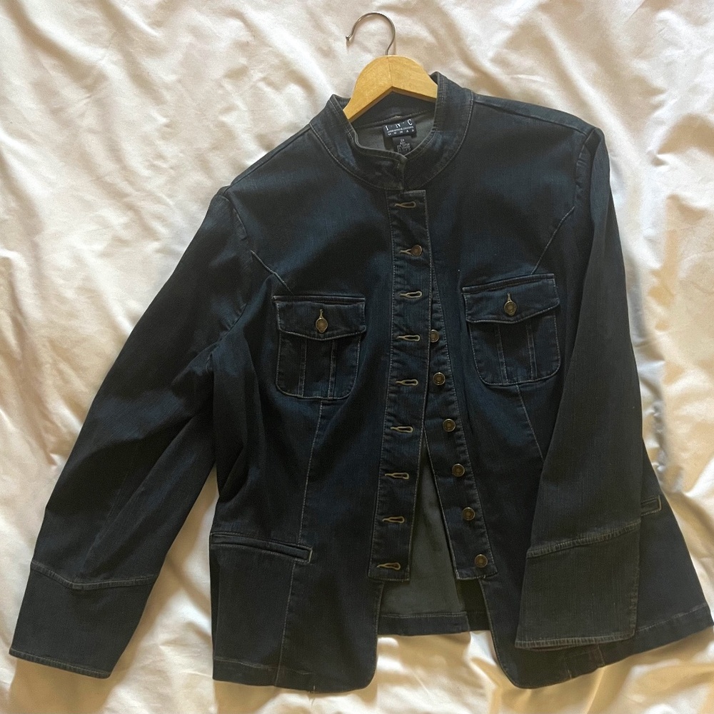 INC Jean Jacket w/Mandarin Collar - In GREAT Condition!!! (Plus Size)